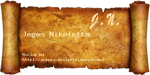 Jeges Nikoletta névjegykártya