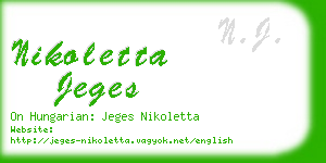 nikoletta jeges business card